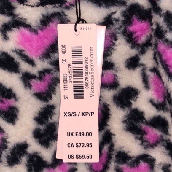 NWT Victoria's Secret Pink Heart Cheetah Vibe XS - Picture 4 of 9